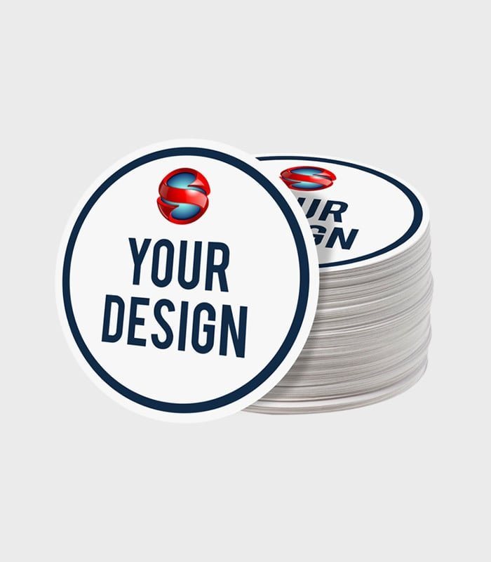 Stack of round offset-printed stickers by PRINT POINT